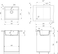 Мойка кухонная Ulgran U-104 308 черная + дозатор U-01 ультра-черный Мойка кухонная Ulgran U-104 308 черная + дозатор U-01 ультра-черный