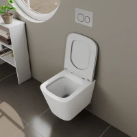 Унитаз подвесной D&K Berlin белый, безободковый, с микролифтом