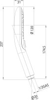 Душевая лейка Bossini Syncronia B00800.030 120 мм, 6 режимов, хром