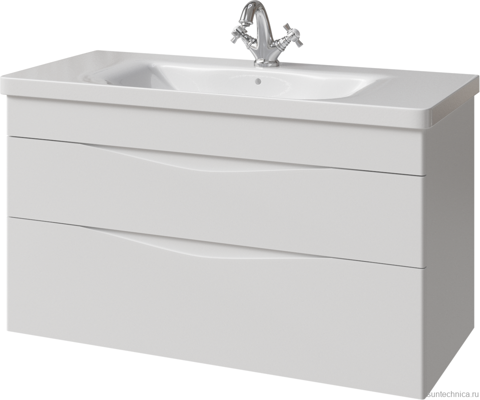 Тумба с раковиной Caprigo Lento 100 белая