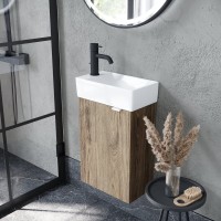 Тумба под раковину Sancos Mini 35 L подвесная, дуб чарльстон