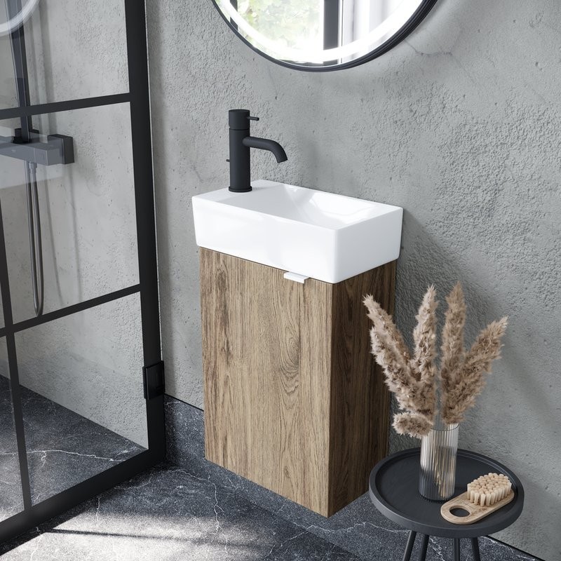Тумба под раковину Sancos Mini 35 L подвесная, дуб чарльстон