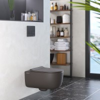 Унитаз подвесной Berges Ego XL Rimless 083218 с микролифтом, матовый антрацит