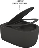 Унитаз подвесной Berges Ego XL Rimless 083218 с микролифтом, матовый антрацит