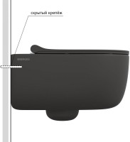 Унитаз подвесной Berges Ego XL Rimless 083218 с микролифтом, матовый антрацит