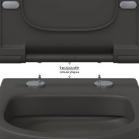 Унитаз подвесной Berges Ego XL Rimless 083218 с микролифтом, матовый антрацит