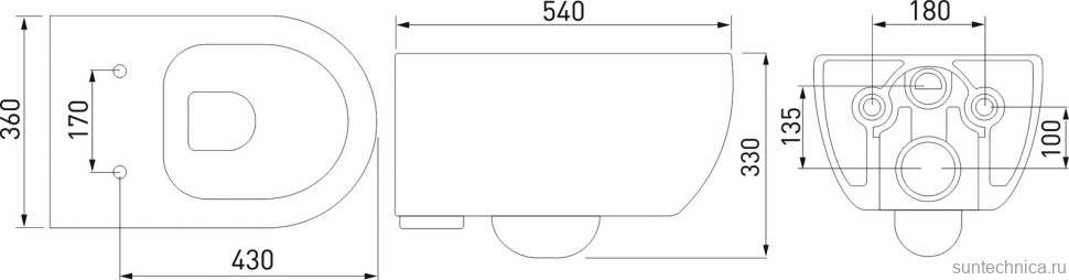 Унитаз подвесной Berges Ego XL Rimless 083218 с микролифтом, матовый антрацит