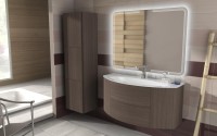 Тумба с раковиной Cezares Eden 120 rovere scuro soft, раковина 82368