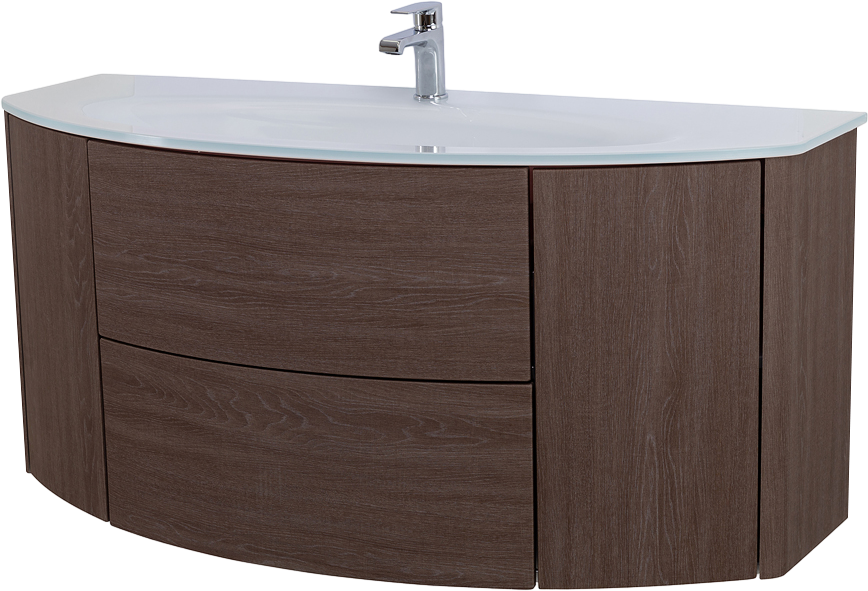 Тумба с раковиной Cezares Eden 120 rovere scuro soft, раковина 82368