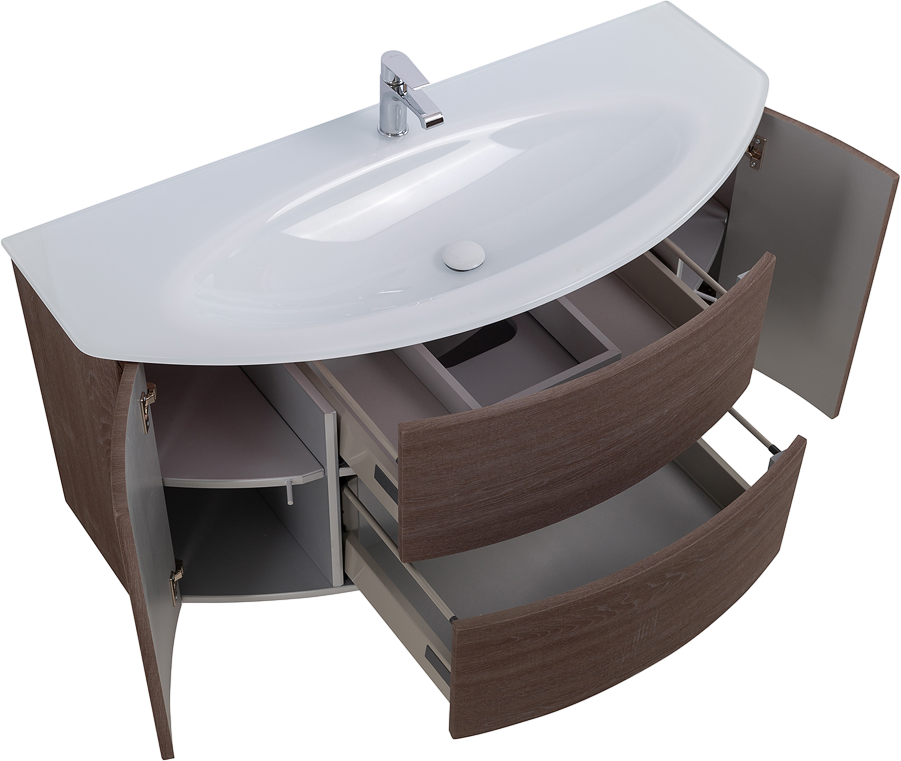 Тумба с раковиной Cezares Eden 120 rovere scuro soft, раковина 82368