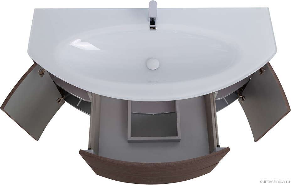 Тумба с раковиной Cezares Eden 120 rovere scuro soft, раковина 82368