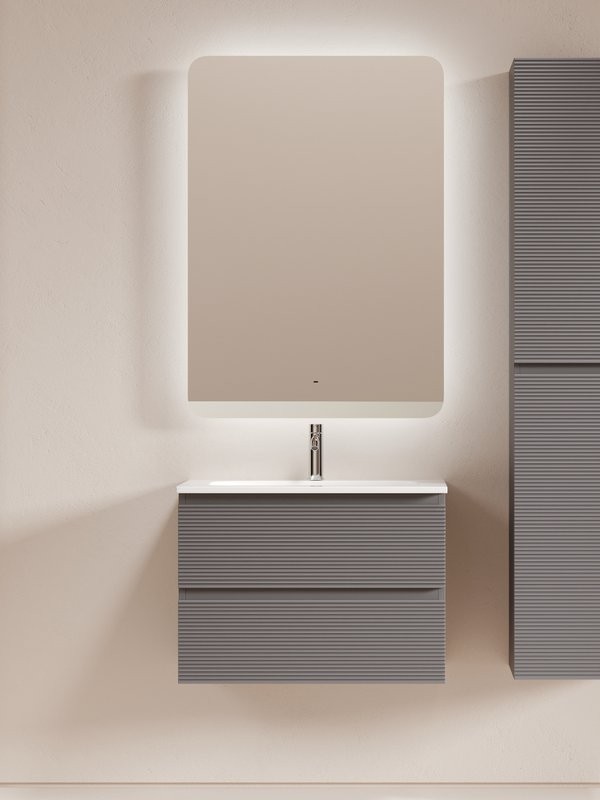 Мебель для ванной комнаты Sancos Folk 70 2я подвесная, grey soft, раковина CN7031