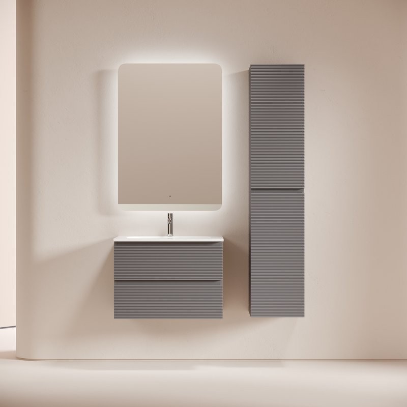 Мебель для ванной комнаты Sancos Folk 70 2я подвесная, grey soft, раковина CN7031