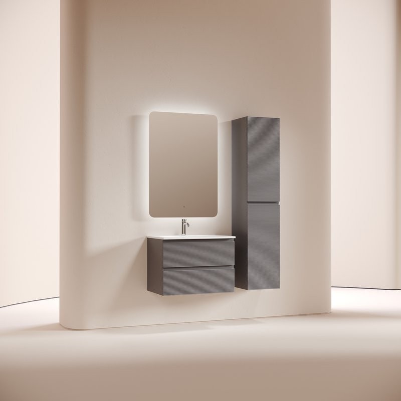 Мебель для ванной комнаты Sancos Folk 70 2я подвесная, grey soft, раковина CN7031