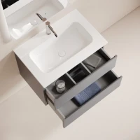 Мебель для ванной комнаты Sancos Folk 70 2я подвесная, grey soft, раковина CN7031