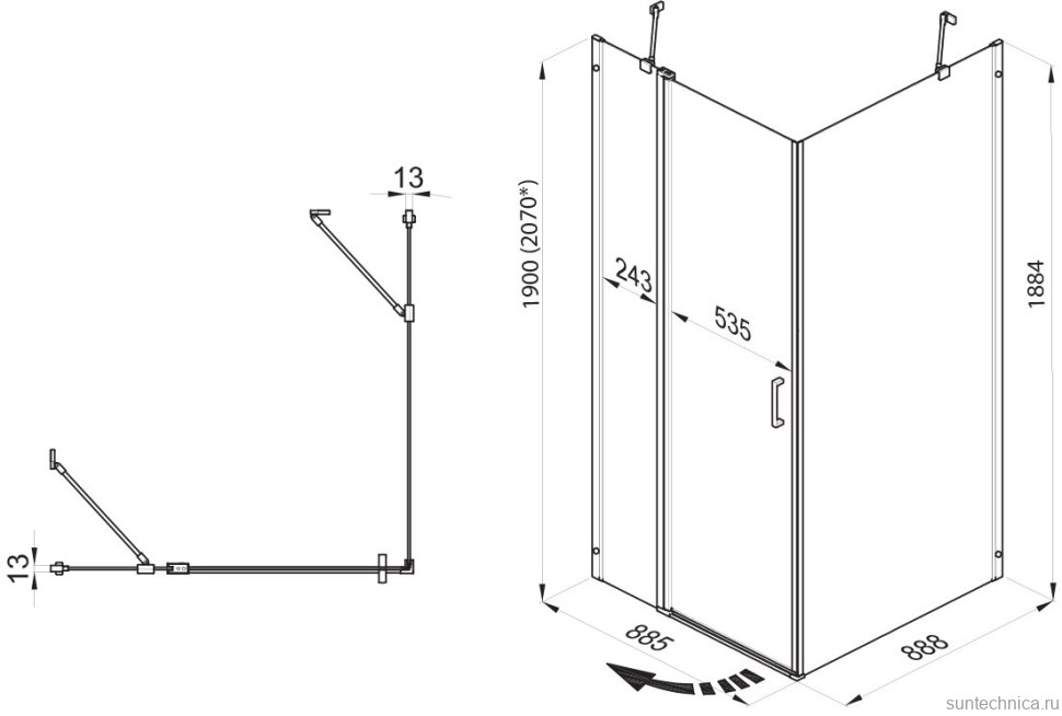 Душевой уголок Triton Йота -Блэк Щ0000054032 90х90