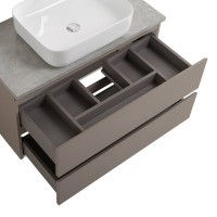 Тумба под раковину со столешницей BelBagno Kraft 90 подвесная, матовая бежевая, столешница kep-90-mgl