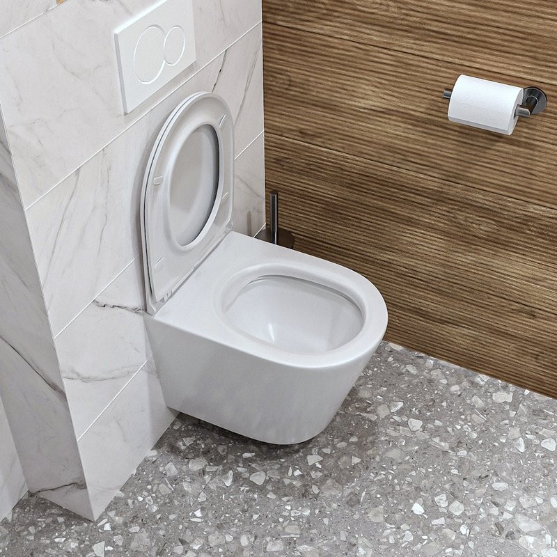 Унитаз подвесной Teymi Solli T40201 с микрофлитом, безободковый, белый