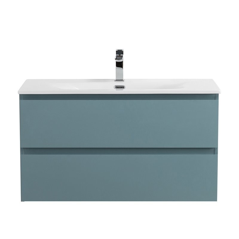 Тумба с раковиной BelBagno Kraft 80 подвесная, матовая голубая, раковина bb-8099-80