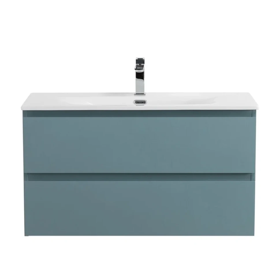 Тумба с раковиной BelBagno Kraft 80 подвесная, матовая голубая, раковина bb-8099-80