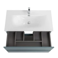 Тумба с раковиной BelBagno Kraft 80 подвесная, матовая голубая, раковина bb-8099-80