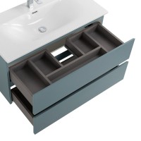 Тумба с раковиной BelBagno Kraft 80 подвесная, матовая голубая, раковина bb-8099-80