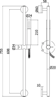 Душевой гарнитур Paffoni Life ZSAL135NO