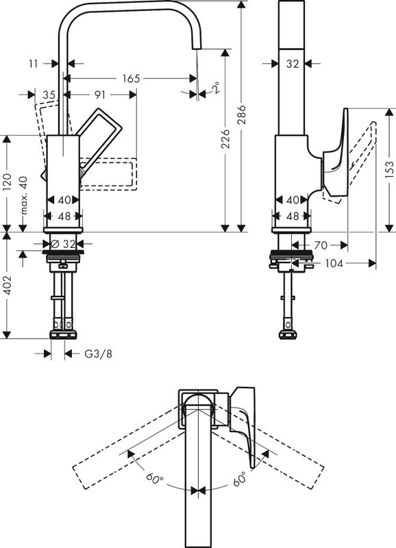 Смеситель для раковины Hansgrohe Metropol 74511000
