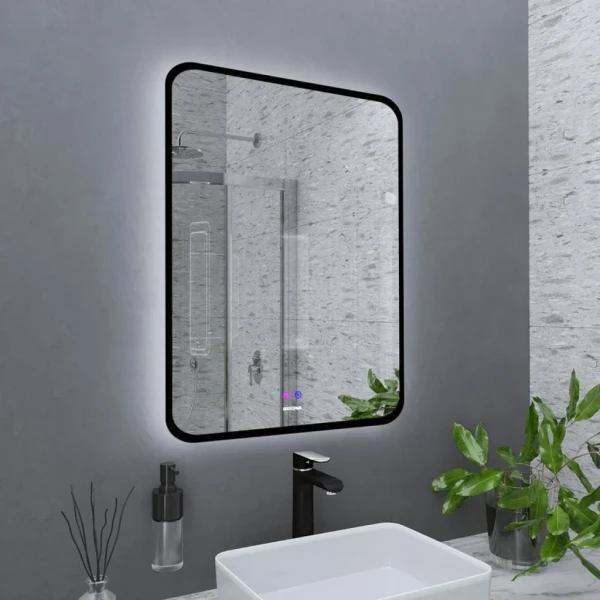 Зеркало Grossman Elegans-норма Black 60 с подсветкой, с антизапотевателем