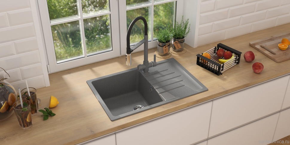 Мойка кухонная Ulgran U-400 -309 темно-серая