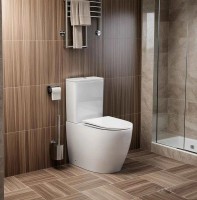 Унитаз-компакт напольный Ceruttispa Vince CT10373 безободковый, с микролифтом, белый