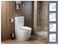 Унитаз-компакт напольный Ceruttispa Vince CT10373 безободковый, с микролифтом, белый