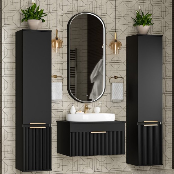 Мебель для ванной комнаты Brevita Enfida 70 подвесная, черная