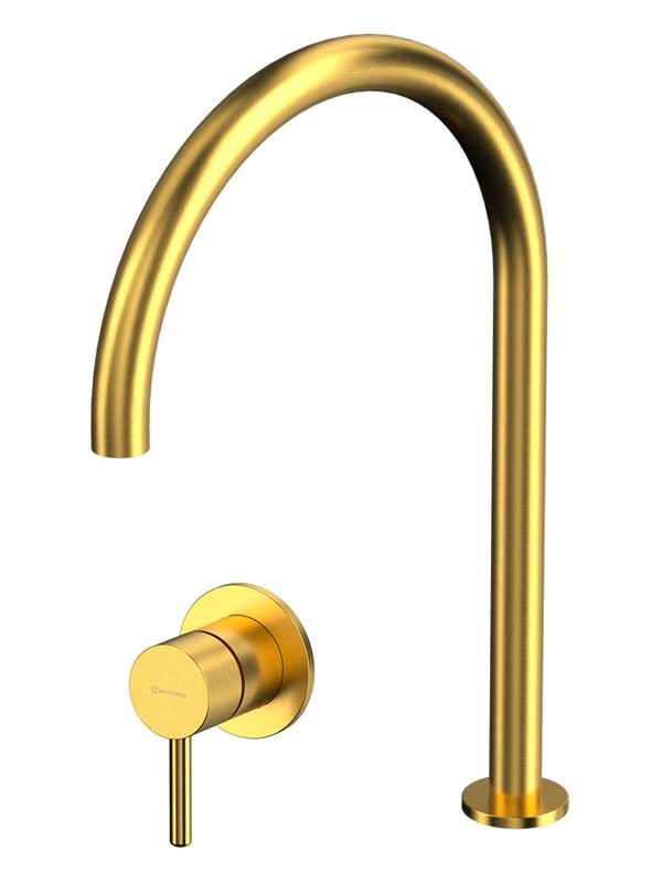 Смеситель для раковины WHITECROSS 2-Y1241GLB С ВНУТРЕННЕЙ ЧАСТЬЮ, с изливом Y1203GLB, брашированное золото