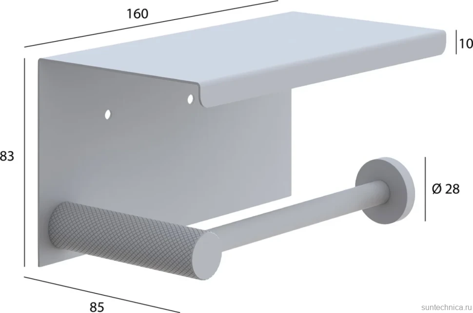 Держатель туалетной бумаги Boheme Uno 10971-MW matt white с полкой для телефона