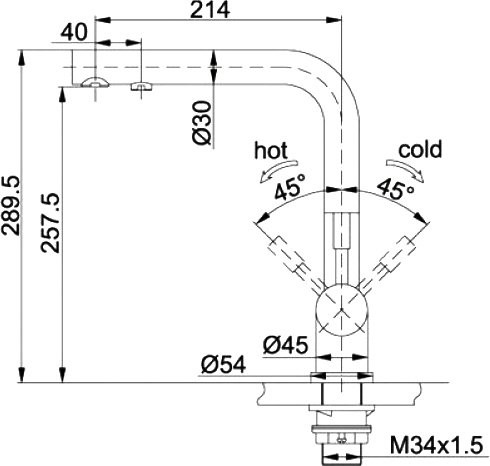 Смеситель для кухни Franke Atlas Clear water нержавеющая сталь
