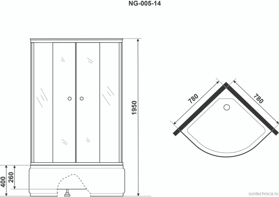 Душевой уголок Niagara NG-005 с поддоном