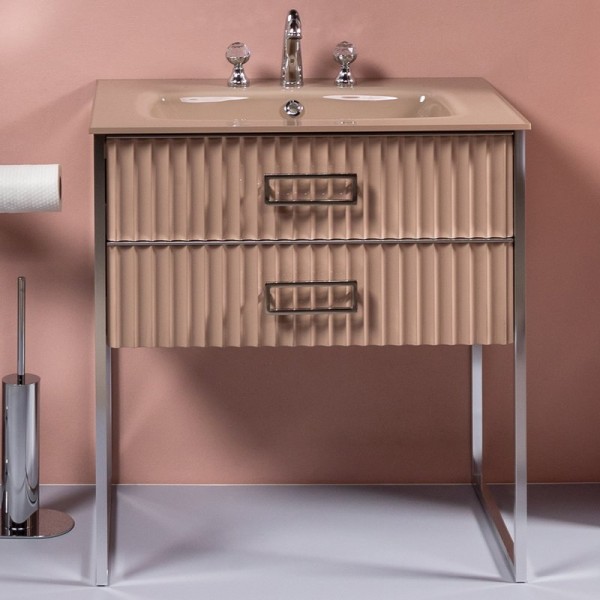 Тумба под раковину Armadi Art Monaco 80 капучино, хром