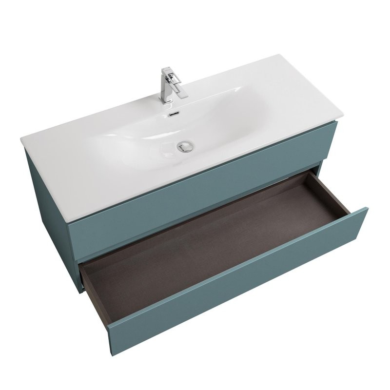 Тумба с раковиной BelBagno Kraft 120 подвесная, матовая голубая, раковина bb-8099-120