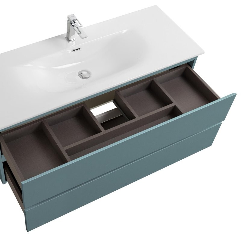 Тумба с раковиной BelBagno Kraft 120 подвесная, матовая голубая, раковина bb-8099-120