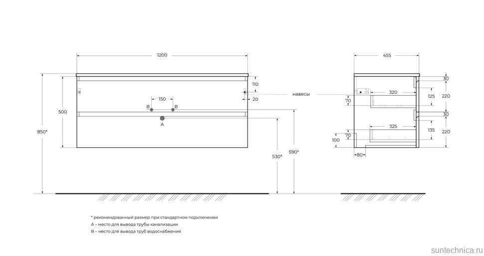 Тумба с раковиной BelBagno Kraft 120 подвесная, матовая голубая, раковина bb-8099-120