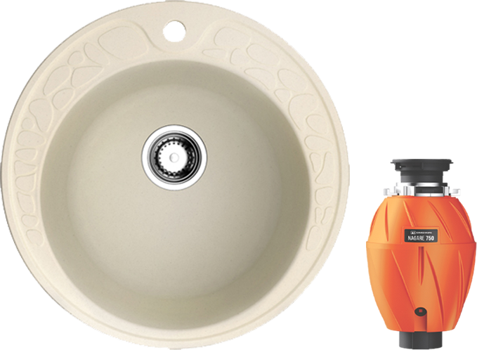 Комплект Мойка Omoikiri Tovada 51-BE ваниль + Измельчитель Nagare 750
