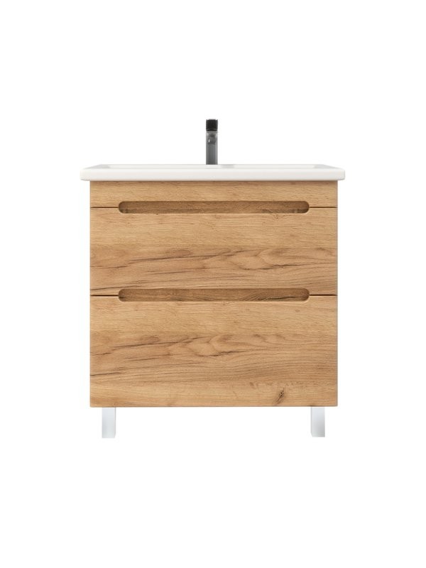 Тумба с раковиной SanStar Diva 80 напольная, Gold Kraft, раковина Fest 80