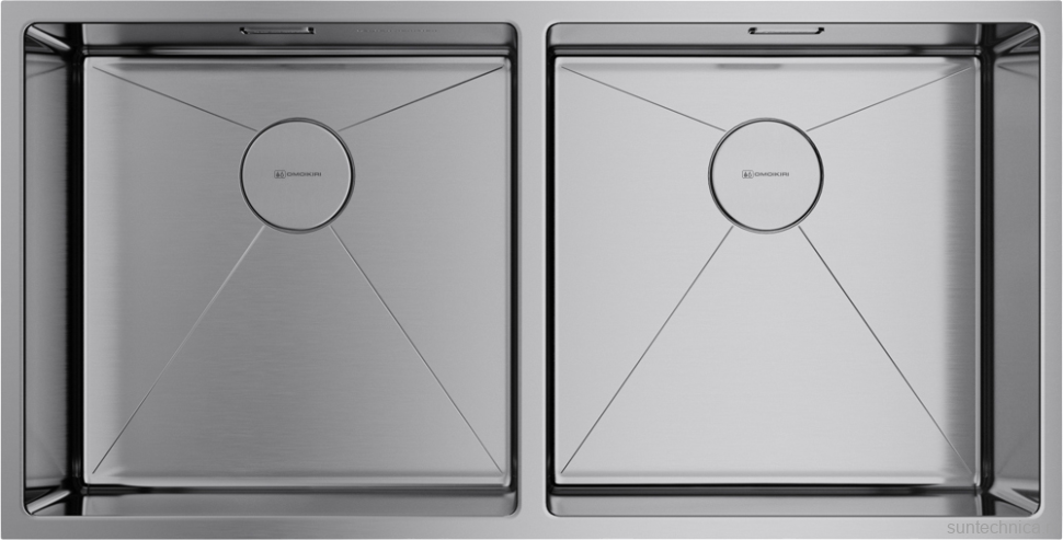 Комплект Мойка Omoikiri Taki 86-2 нержавеющая сталь + Измельчитель Nagare slim 1250