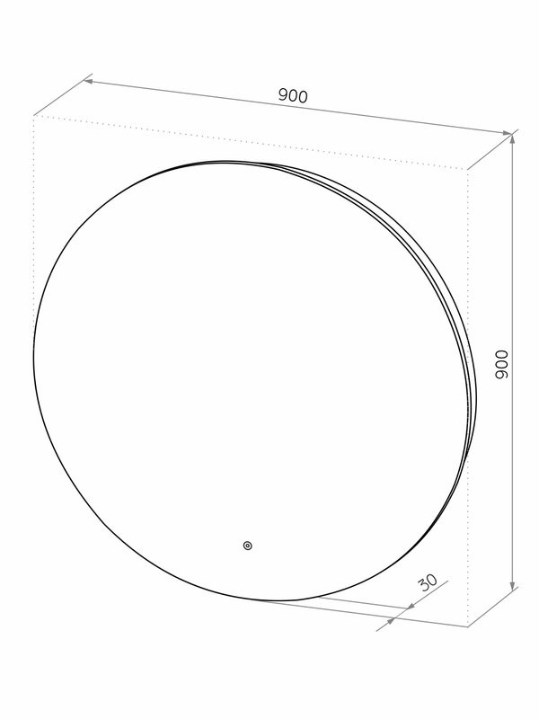 Зеркало круглое CONTINENT Led Ajour ECO 90 см, сенсорное, с подсветкой