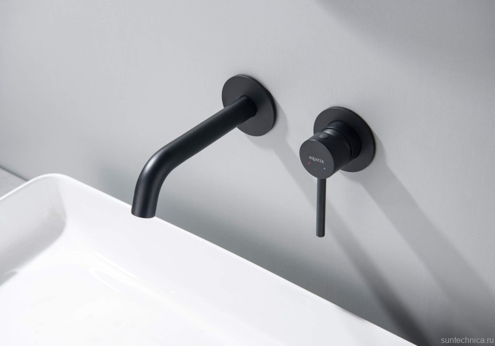 Смеситель для раковины AQUATEK Европа AQ1313MB С ВНУТРЕННЕЙ ЧАСТЬЮ, матовый черный