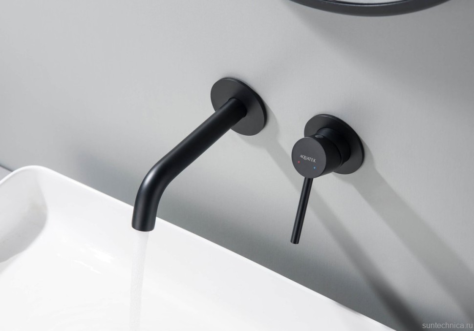 Смеситель для раковины AQUATEK Европа AQ1313MB С ВНУТРЕННЕЙ ЧАСТЬЮ, матовый черный