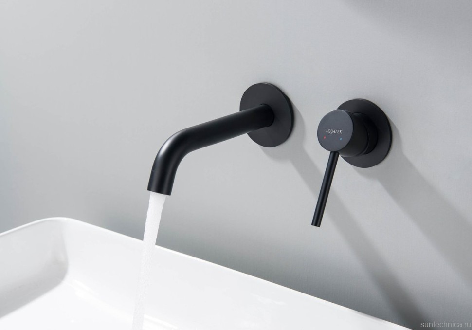 Смеситель для раковины AQUATEK Европа AQ1313MB С ВНУТРЕННЕЙ ЧАСТЬЮ, матовый черный