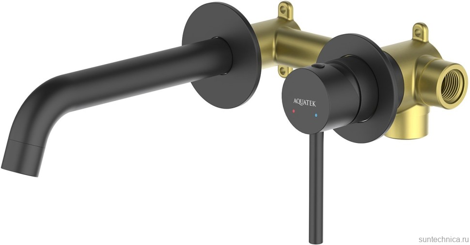 Смеситель для раковины AQUATEK Европа AQ1313MB С ВНУТРЕННЕЙ ЧАСТЬЮ, матовый черный