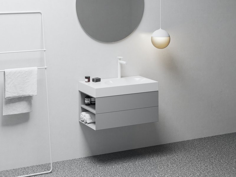 Тумба под раковину без столешницы Ravak Lite SD 80 L дымчато-серая